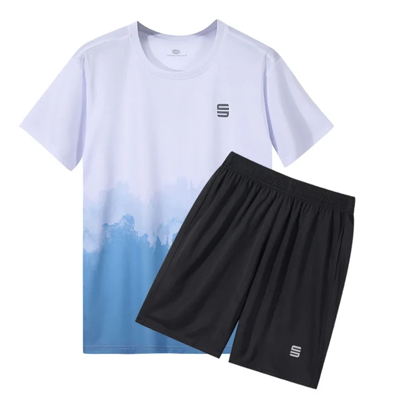 Men's Basketball Shirt Suits Man Breathable Clothes Kits Sports Shorts Gym Short Sleeve Dry Fit Outdoor Running 2pcs Set Jersey