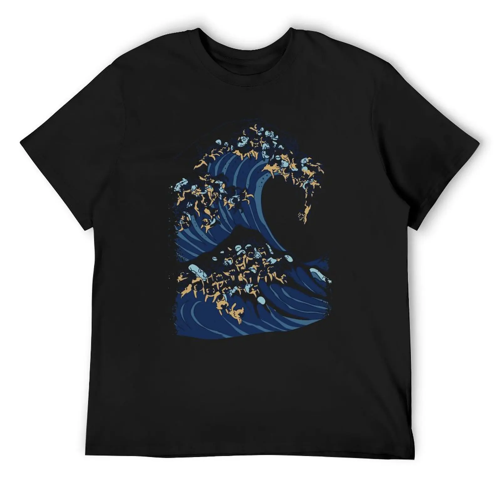 

The Great Wave of Cat T-Shirt anime t shirts customs design your own cute tops heavy weight t shirts for men