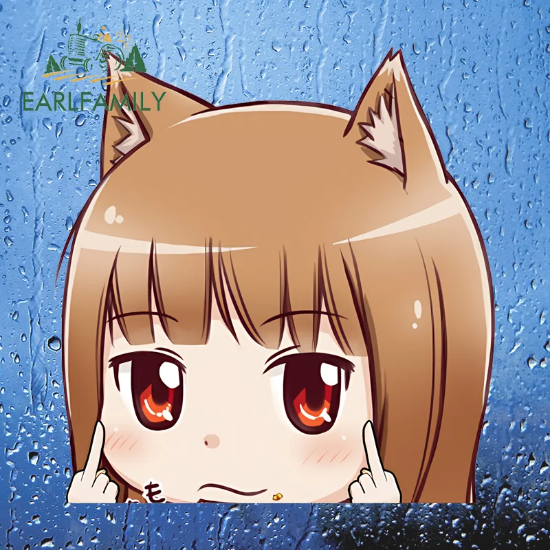 

EARLFAMILY кошачьи уши девушка Peeker Кемперван автомобильная наклейка аниме аксессуары для среднего пальца наклейка граффити лобовое стекло декор для доски для серфинга