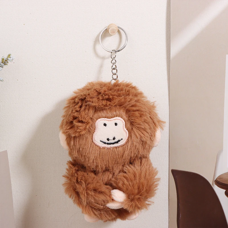 Kawaii Aap Pluche Speelgoed Cartoon Knuffel Dier Pop Sleutelhanger Schattige Pluche Pop Rugzak Hanger Tas Charme Auto Sleutel Accessoires