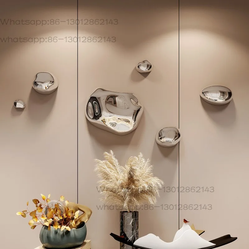 Electroplated stone aisle entrance wall decoration, creative and simple wall hanging three-dimensional imitation metal