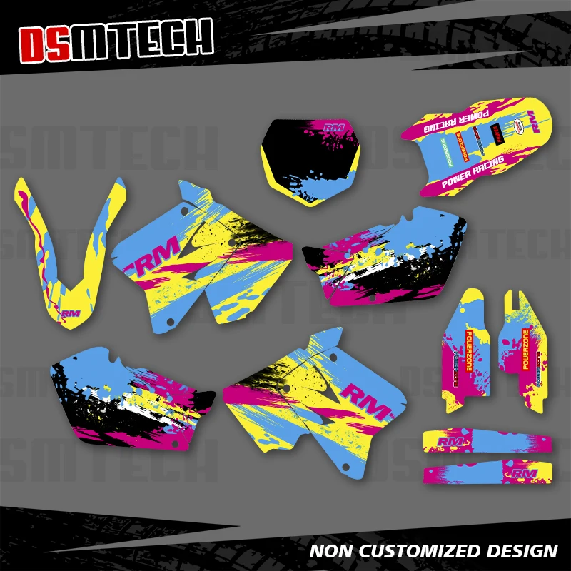 

DSMTECH для SUZUKI RM125 RM250 RM125 RM 250 2001 2002 2003 2004 2005 2006 2007-2012 графические наклейки наклейки мотоцикл 004