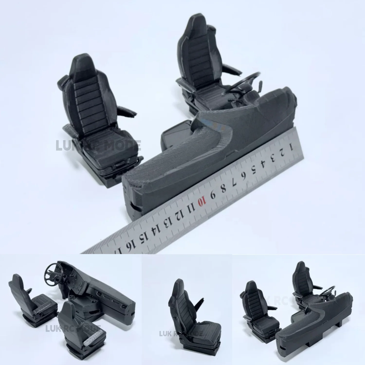 Tractor Head Interior For 1/14 TAMIYA Modification Center Console Two Floating Seat DIY Static Model Truck Unassembled