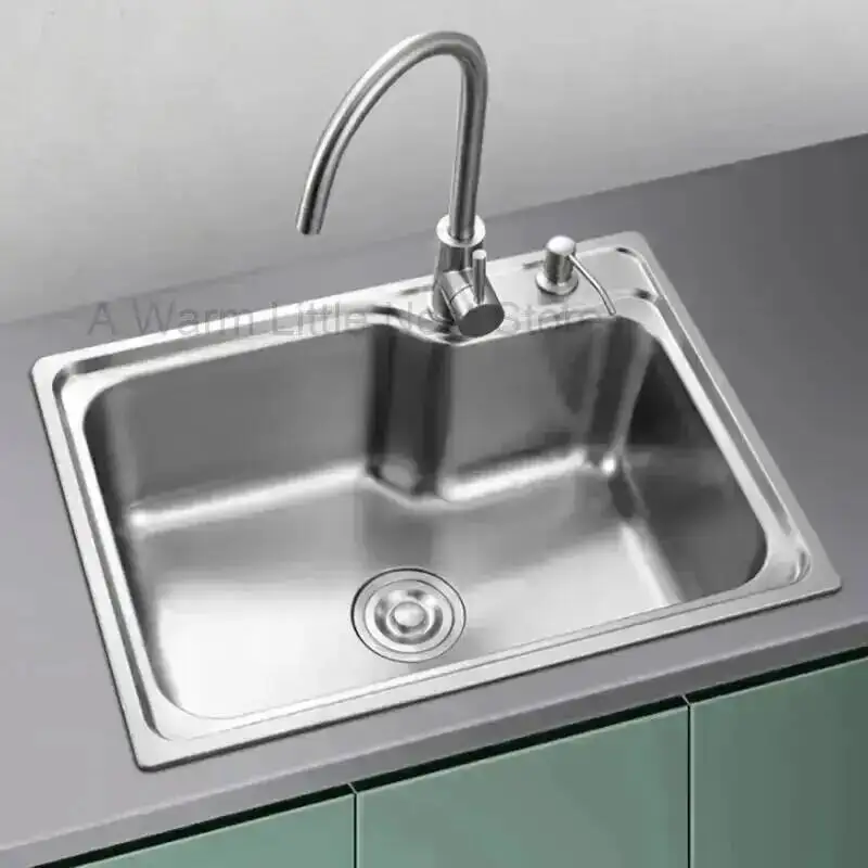 

Kitchen luxury Stainless Steel Wash Basin Sinks Thickened Washing Sink creative washbasin Single Table Basin Kitchen Accessories