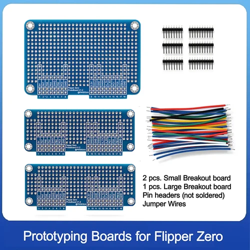 Imagen 2 del producto Kit de tableros de prototipos Flipper Zero con pines de cabecera y cables de puente, accesorios de módulos de placa de pruebas de desarrollo DIY