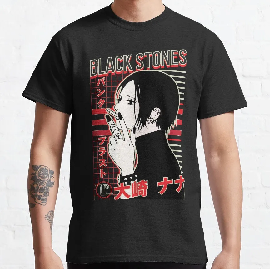 نانا Trapnest الزناد أنيمي تي شيرت تيز الأحجار السوداء مانغا القطن 90s فاسق مسدسات الجنس ai يازاوا ويستوود هدية فكرة القمم