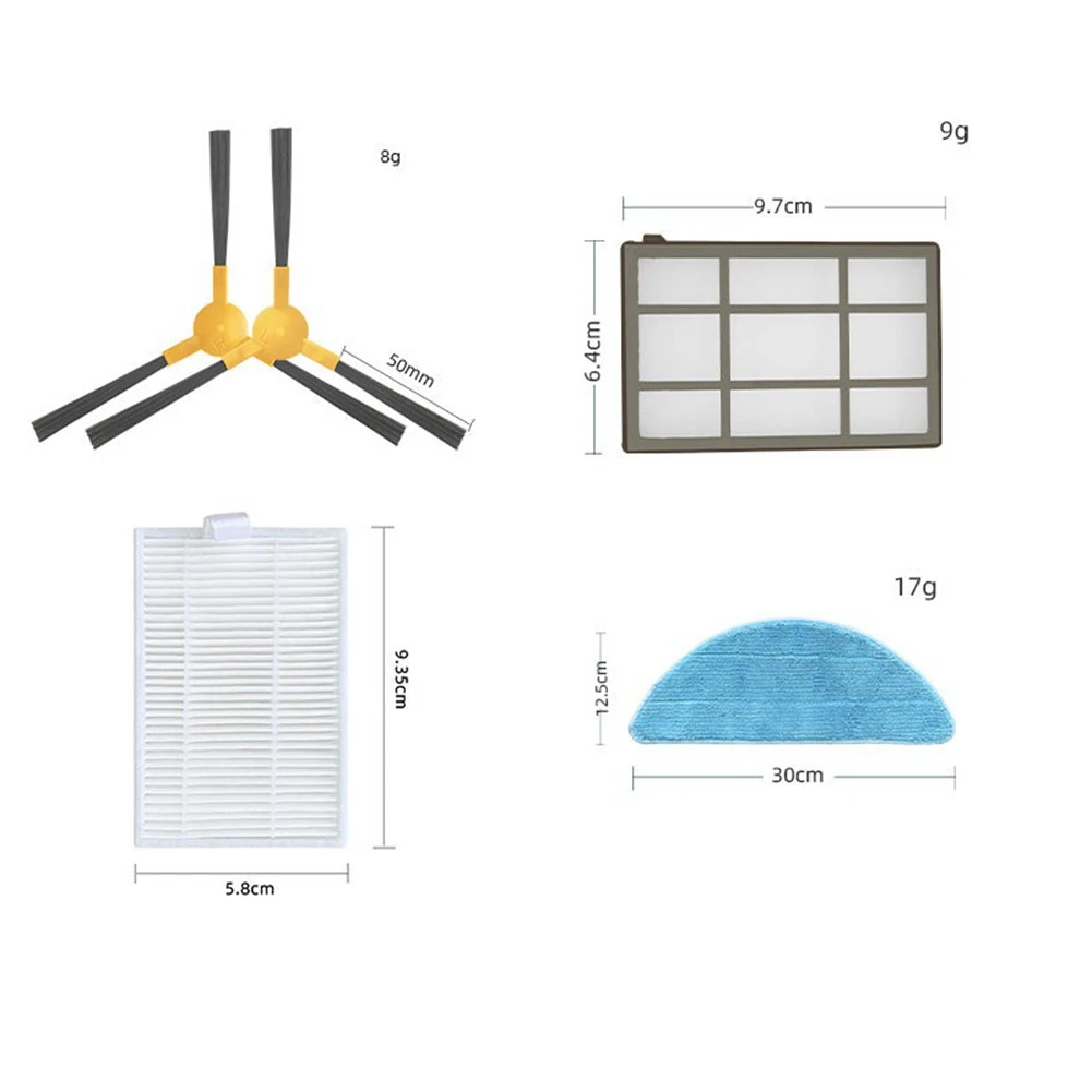 For ABIR X5 X6 X8 Genio Navi N600 Robotic Vacuum Cleaner Replacement Parts Accessories 3-Arm Side Brush Hepa Filter