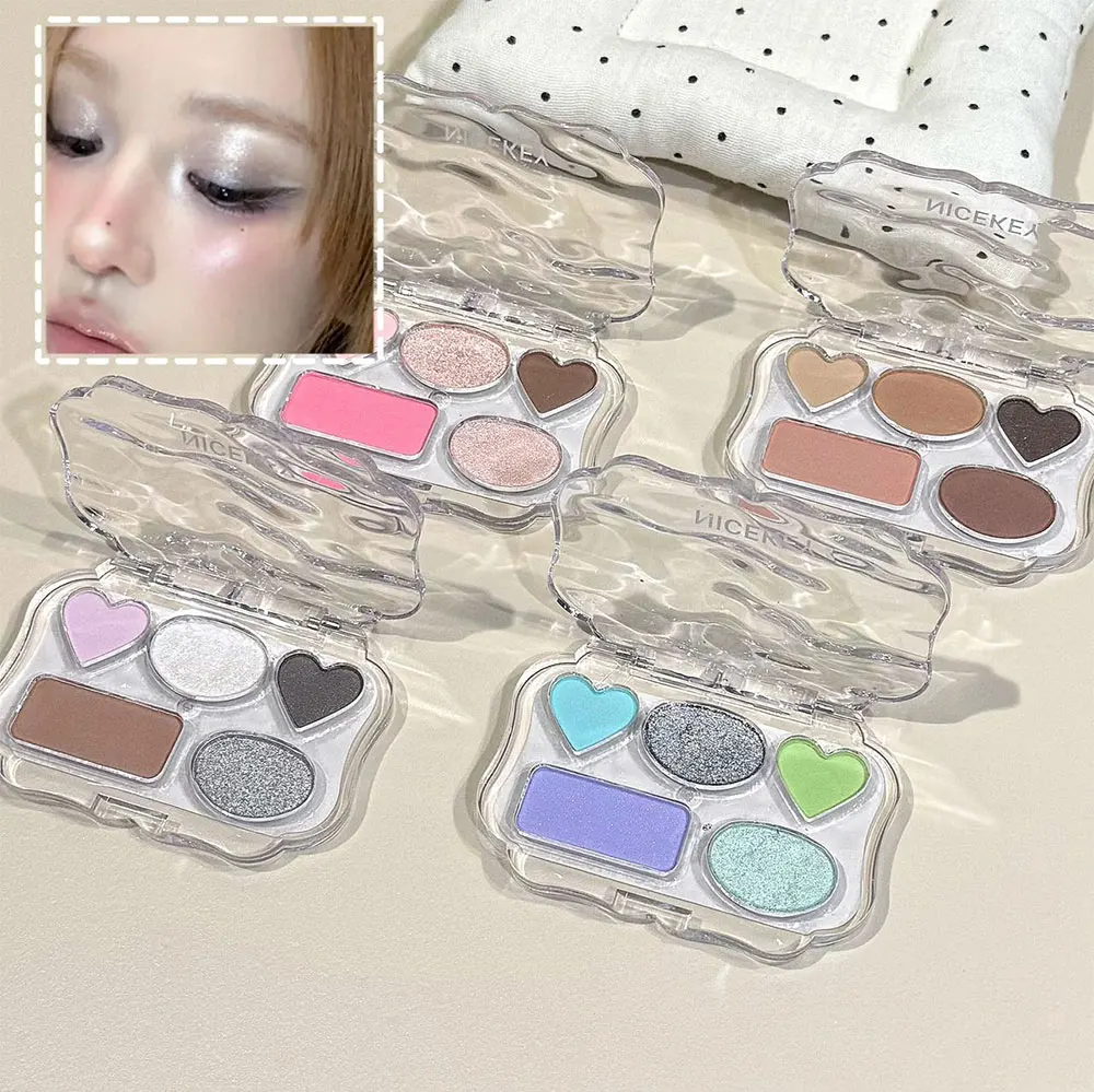 NICEKEY Farbenfrohe Lidschatten-Palette Lila Glitzer Perlmutt Matt Lidschatten Schimmerndes Make-up Langanhaltender Highlighter Augen-Kosmetik – Detail 1