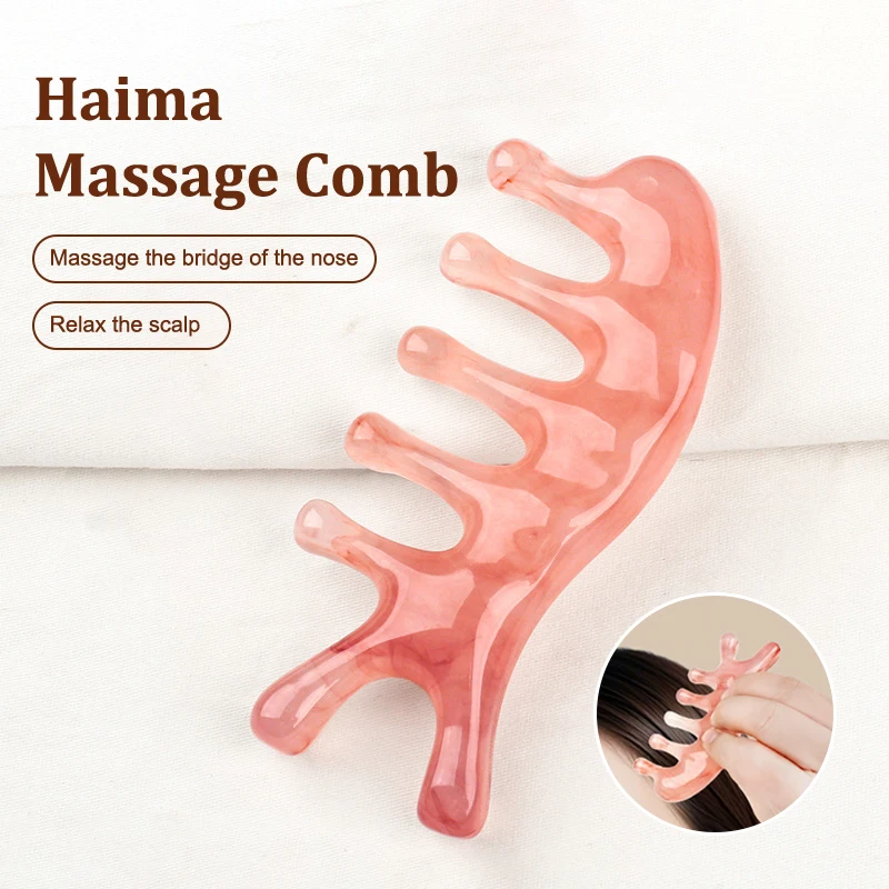 【XHB】 1 peça de resina de desenho animado corpo nariz couro cabeludo meridiano massagem pente terapia de acupuntura circulação sanguínea pente de cabelo antiestático