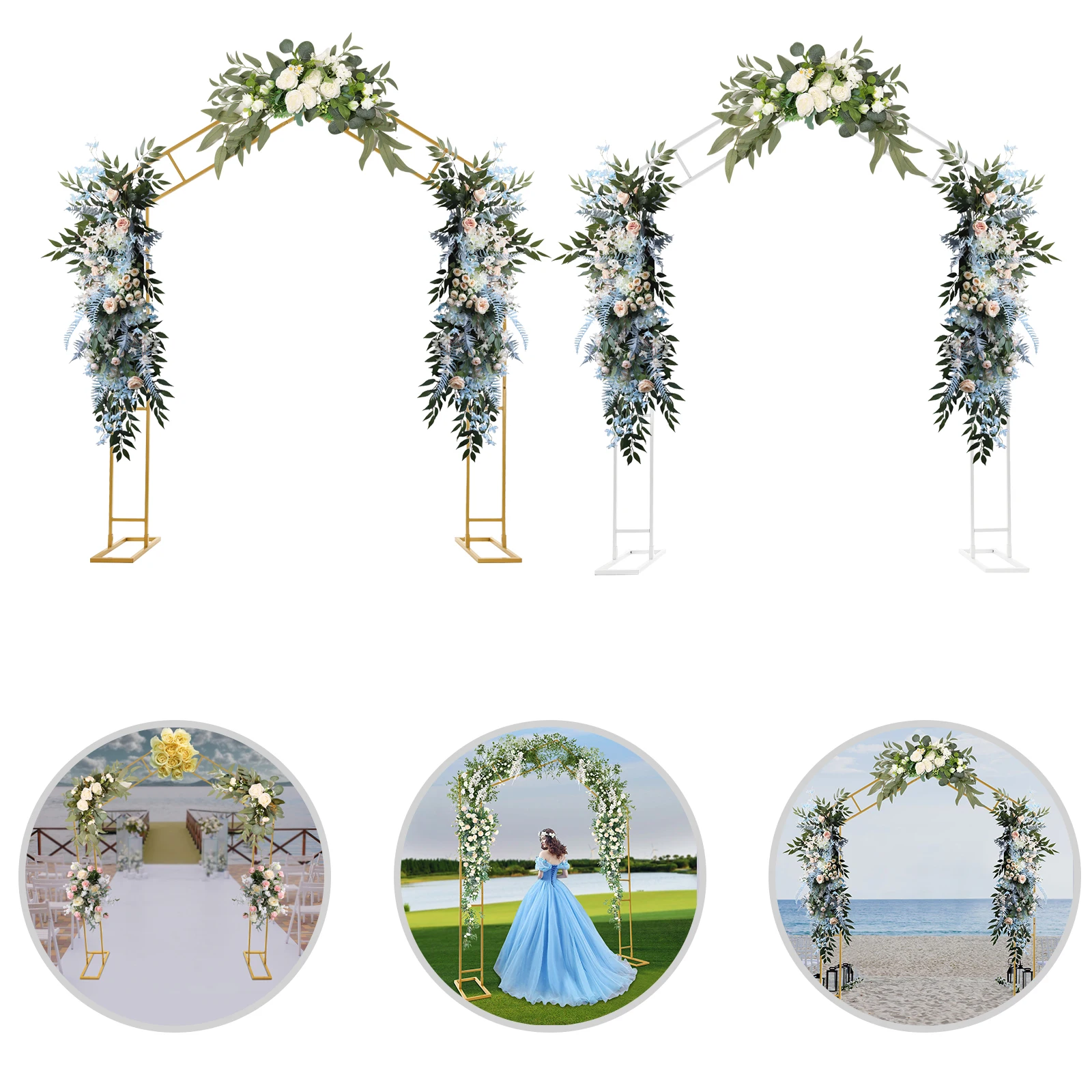 

2.4M White Arches for Ceremony, A-Shape Wedding Arches, Arch Wedding Stands