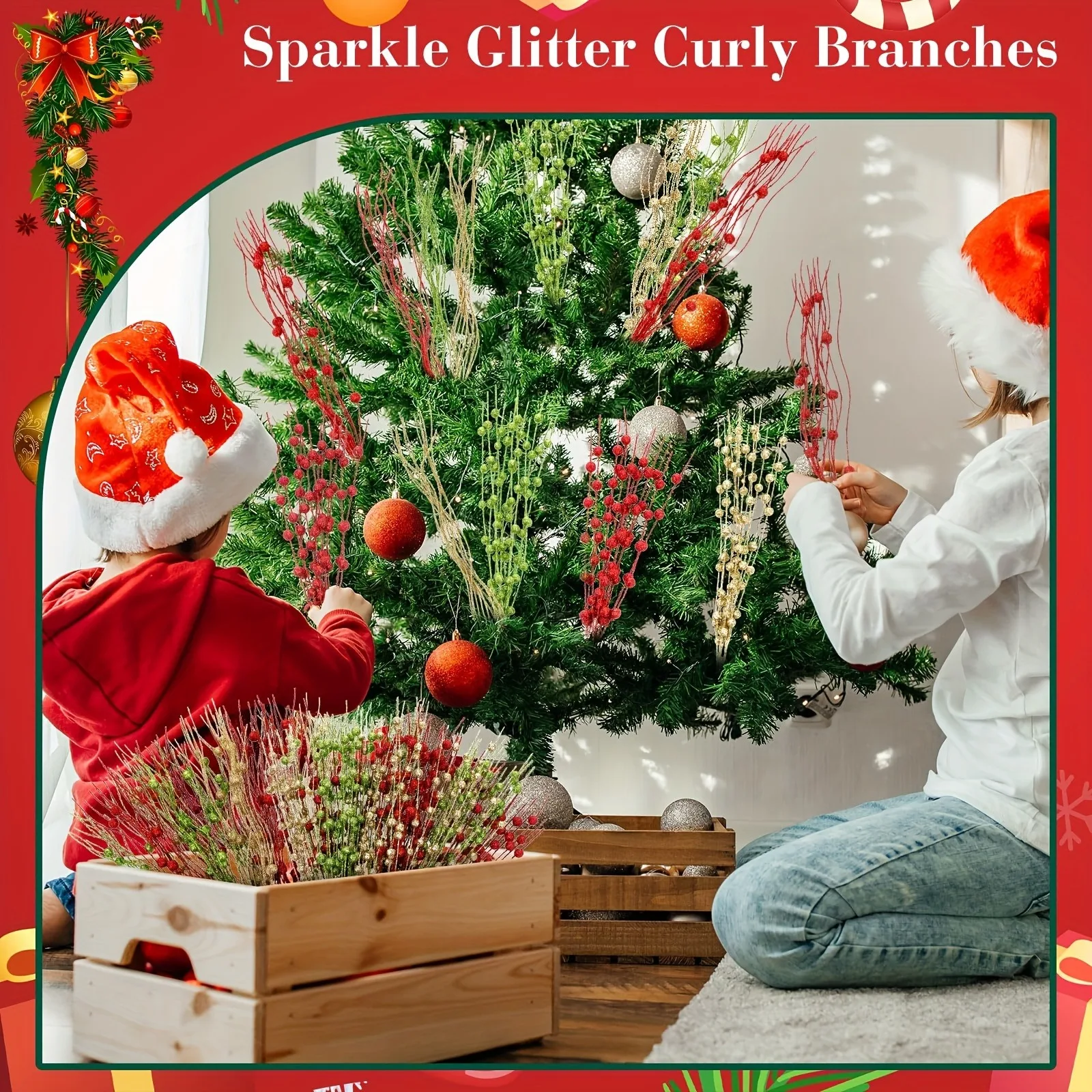 9/18 قطعة بريق التوت الاصطناعي باقة عيد الميلاد الديكور شجرة عيد الميلاد الحلي للمنزل ديكور السنة الجديدة 2026 هدايا اكسسوارات