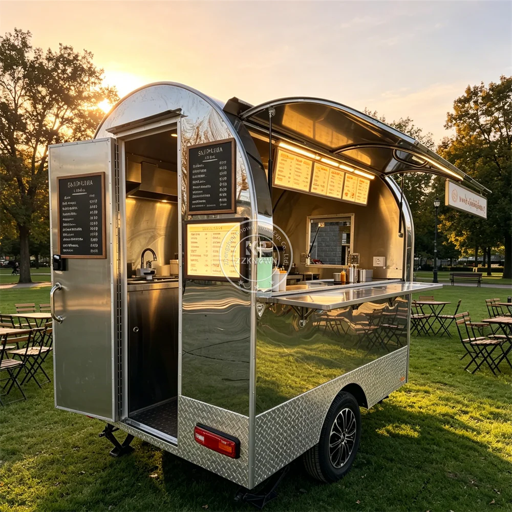 

Food Truck Street Catering Trailer Mobile Hotdog Pizza Burger Cart Pizza Trailer Fast Food Vending Carts Trailer For Sale