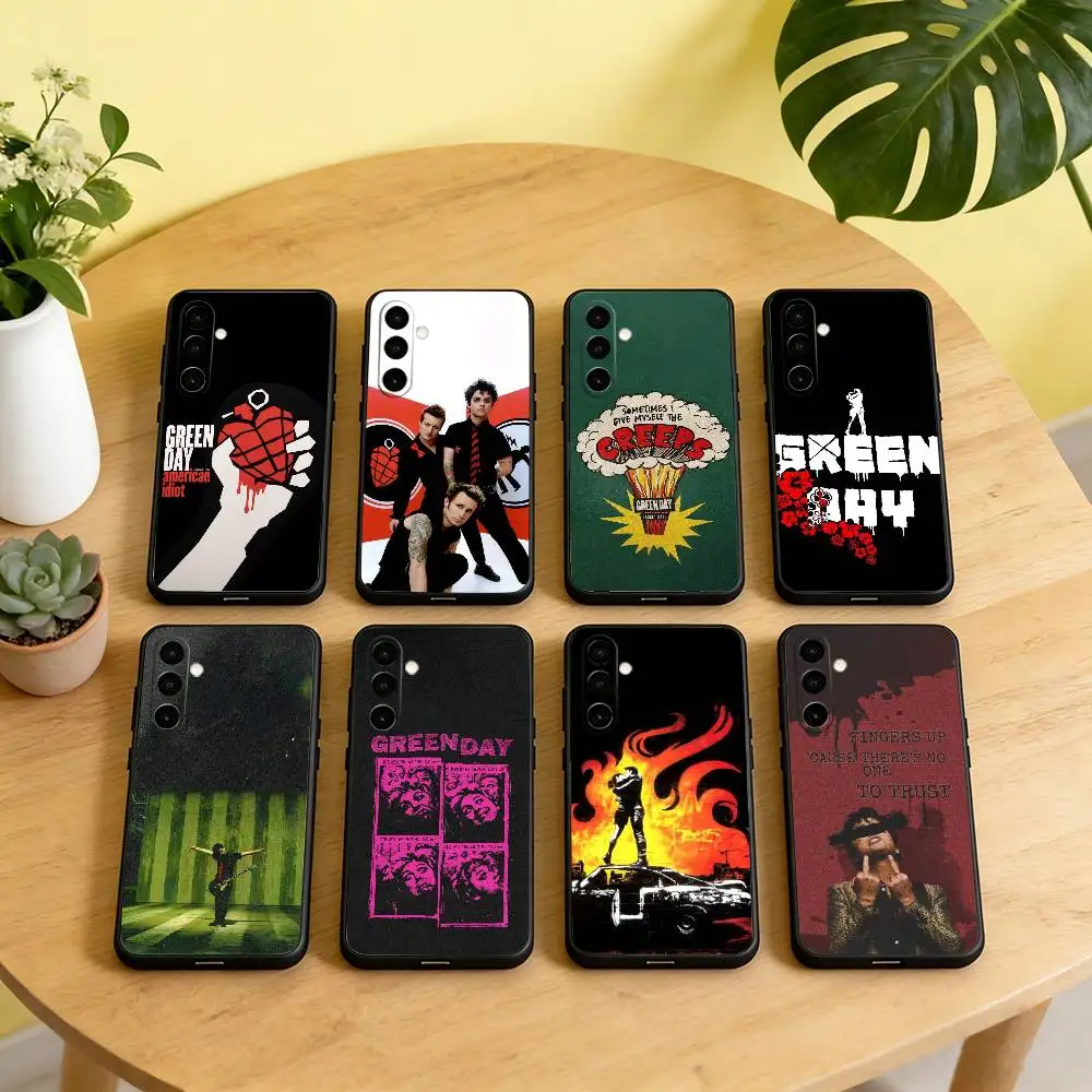 G-Green D-Day Band Phone Case For Samsung Galaxy A73,A72,A71,A70,A53,A52,A51,Others Soft Black Cover