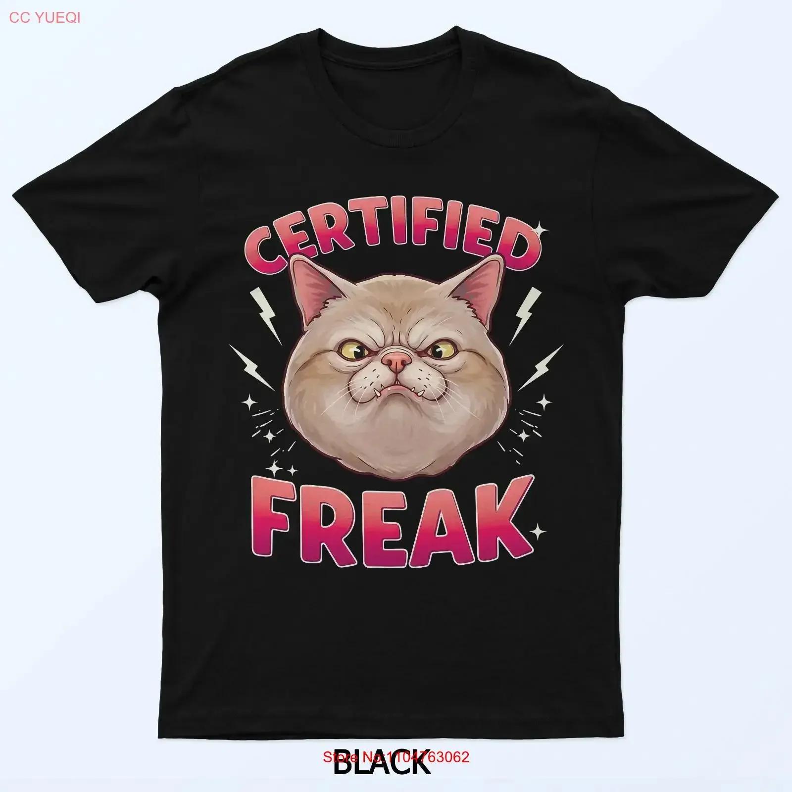 Cat Meme Certified Freak Eat Cement Cursed Funny T Shirt vintage Washed streetwear Stretched Soft Comfortable fashion Unisex