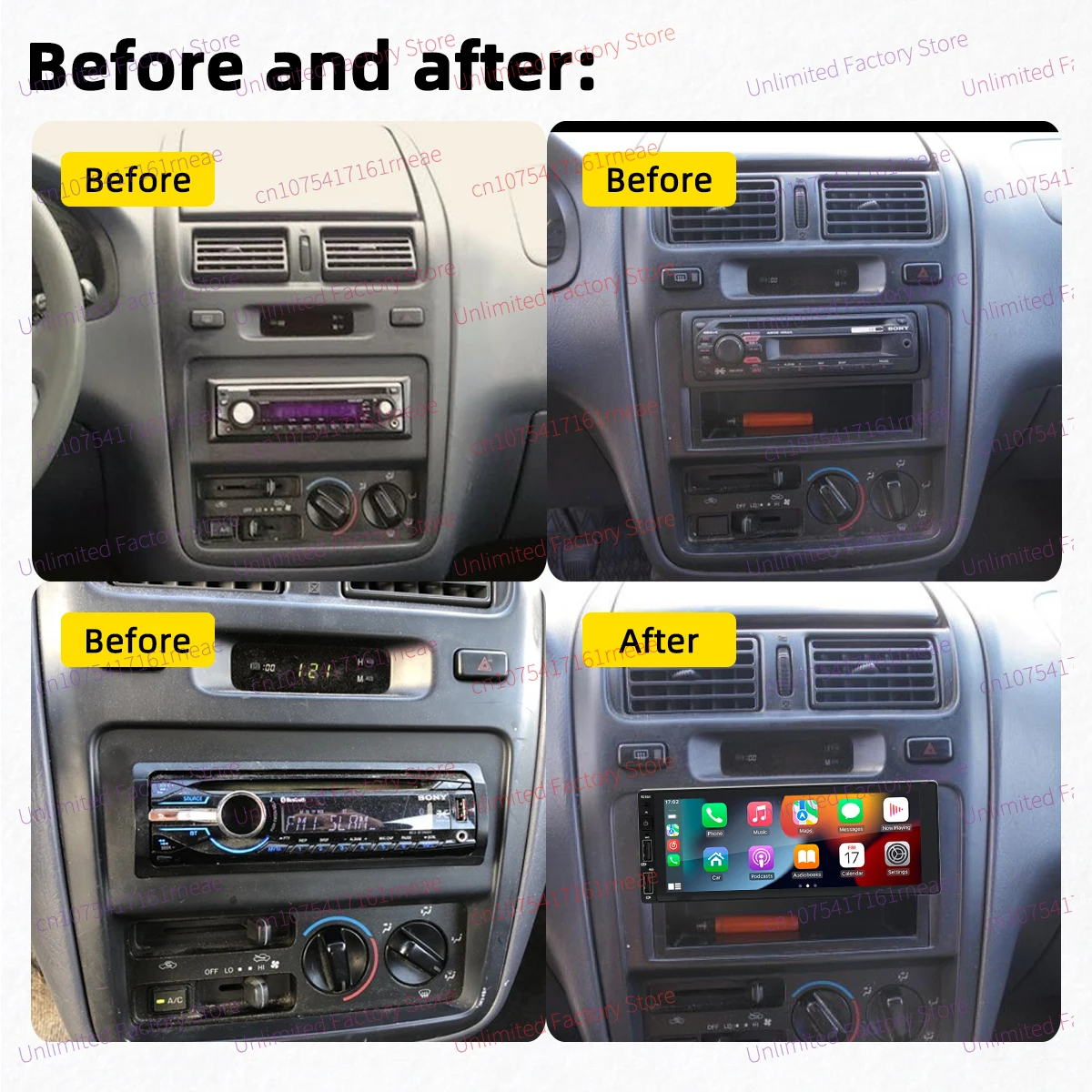 1 Din Radio Android Car Multimedia for Toyota Picnic SportsVan 1997-2001 6.9 Inch Screen Stereo Head Unit Carplay Autoradio GPS