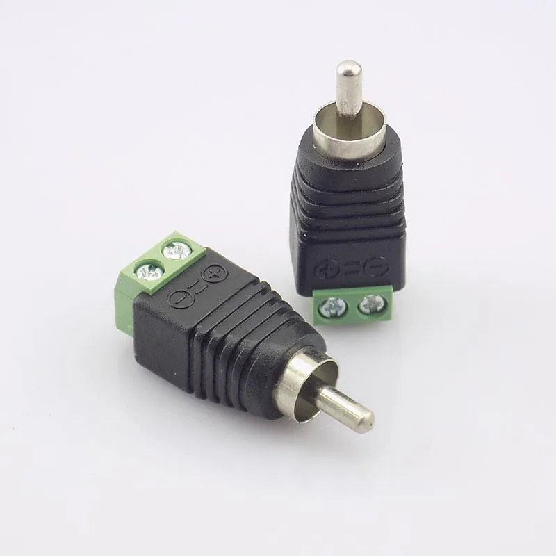 100pcs Coax Cat5 RCA Male Connector Coax AV Plug Adapter BNC UTP Video Balun camera Connector RCA Adapter Plug D5