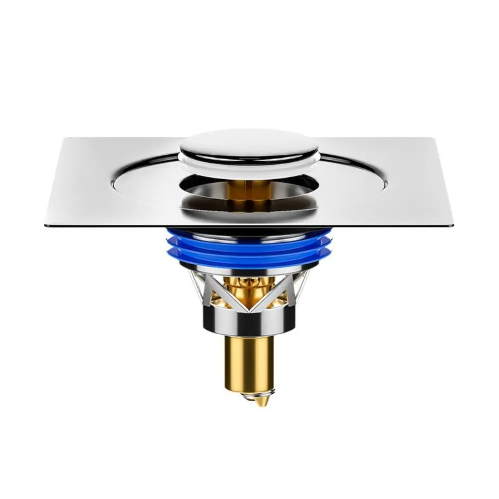 Universal Bathroom Floor Drain Stainless Steel Deodorizer Foot Operated Drain Drainage Bouncing Core Press Type Drain Household