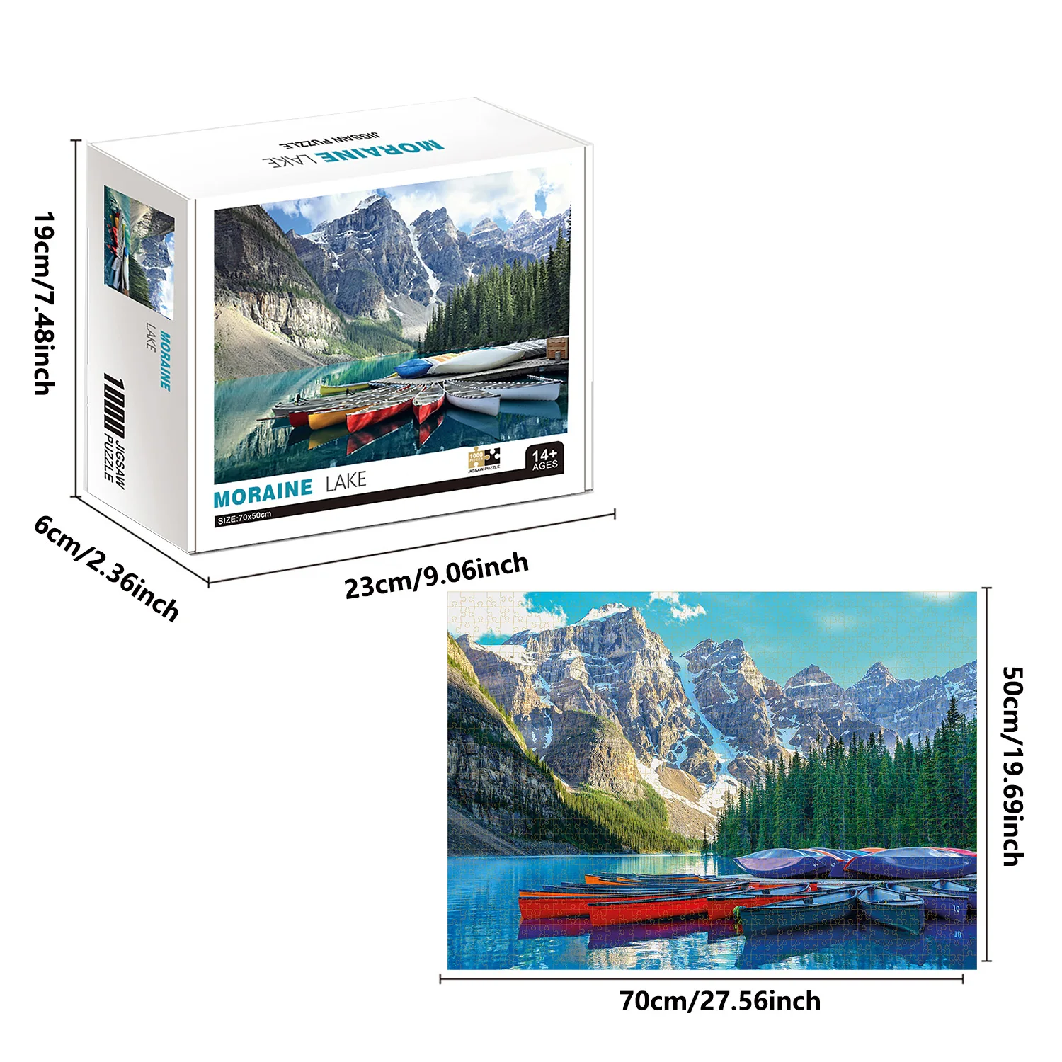 1000 Teile Moraine Lake Puzzles für Erwachsene, Heimdekoration, Spiele, Familienspaß, Bodenpuzzles, Lernspielzeug