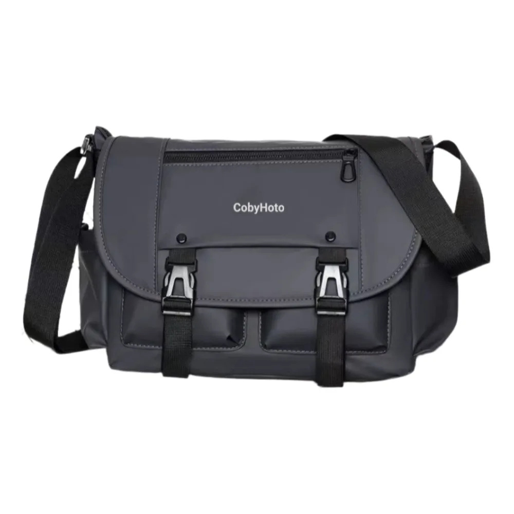 

Solid Color Men Crossbody Bag Large Capacity Waterproof Business Shoulder Bag Multi-pockets Multi-function Large Square Bag Men