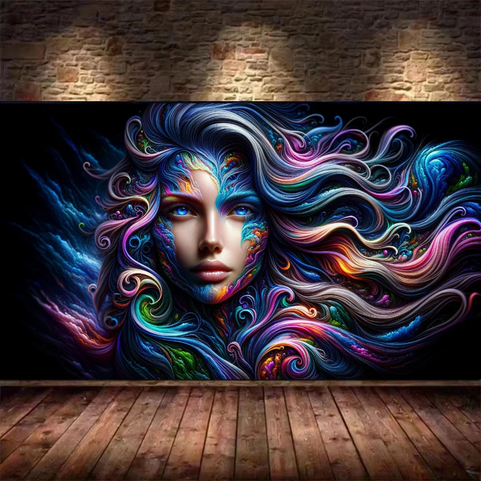 ocean goddess surreal woman figure DIY 5D Diamond Painting Large Size Mosaic Embroidery Cross Stitch Kits For Home Decor