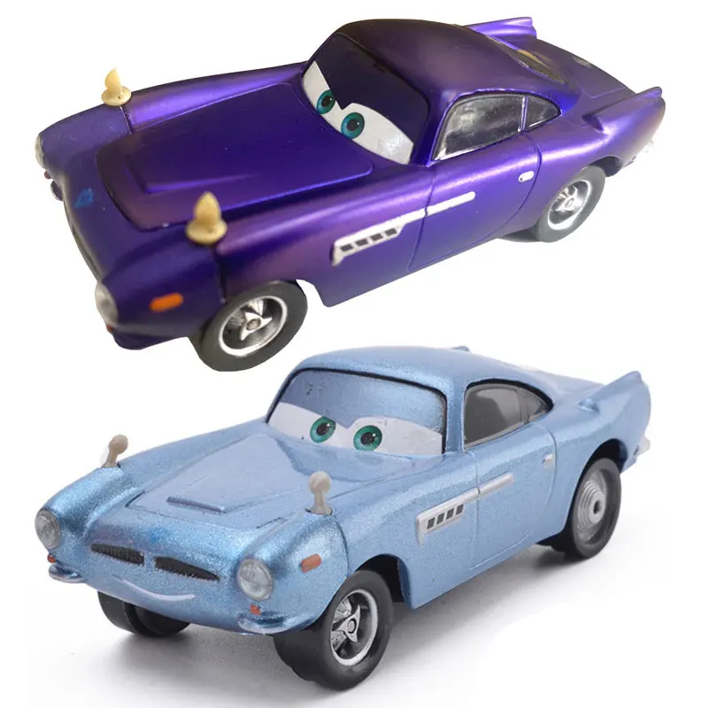 Disney Pixar Car 2 Lightning McQueen Finn McMissile Luigi Guido Sheriff Mater Flo 1:55 Die Cast Metal Alloy Children's Toy Car