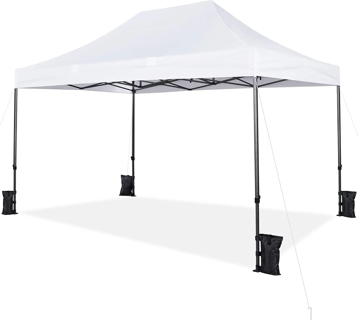 

Heavy Duty Pop Up Canopy Tent, 10x15 Commercial Instant Shelter Tent, Outdoor Adjustable Canopy with Wheeled Bag, 4 Sandbags