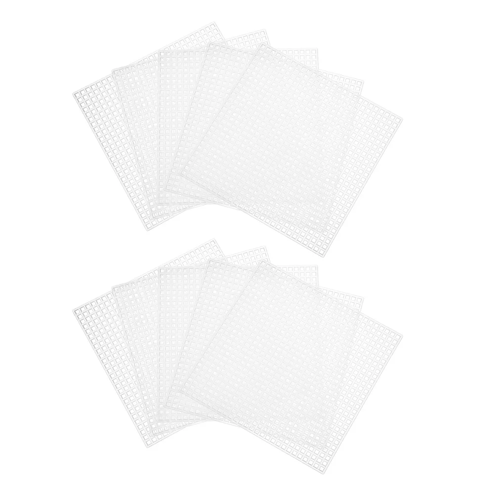 

10Pcs Plastic Mesh Canvas Sheets Clear Square Embroidery Mesh Cross Stitch Needlework DIY Craft 20x20cm Blank Craft Canvas