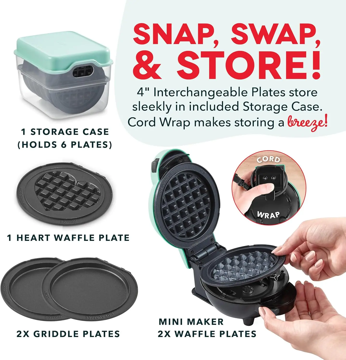 Compact Multi-Plate Mini Cooking System with Detachable Plates and Built-In Storage Container