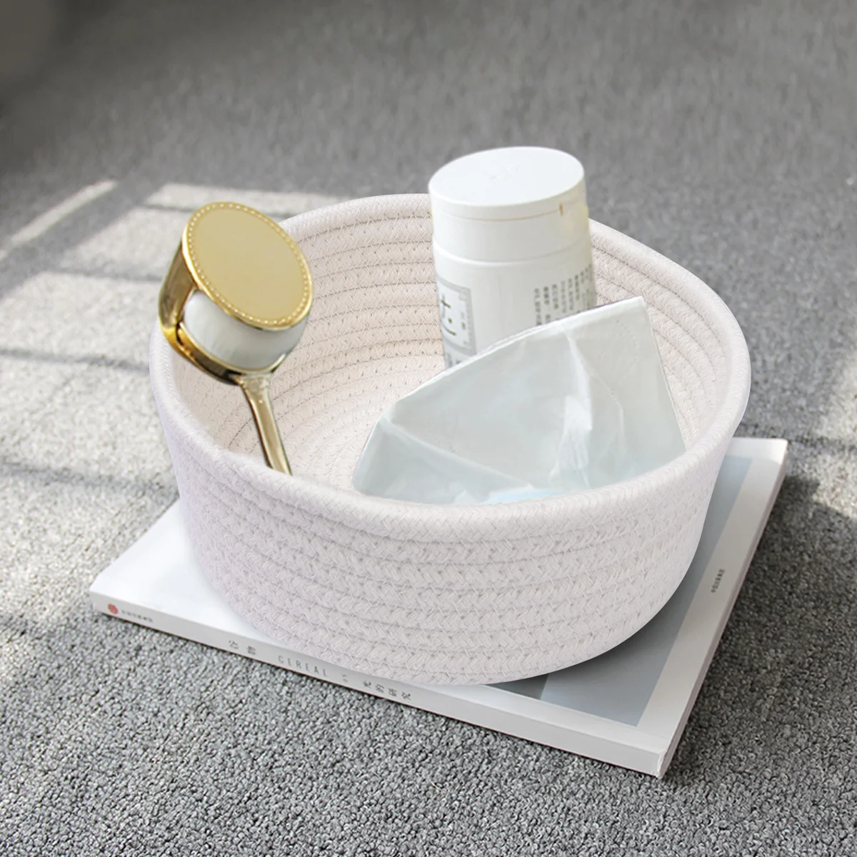 

3pcs Cotton Storage Basket Laundry Hamper For Home Bathroom Kitchen Laundry Organizer Towel Soap Makeup Holder