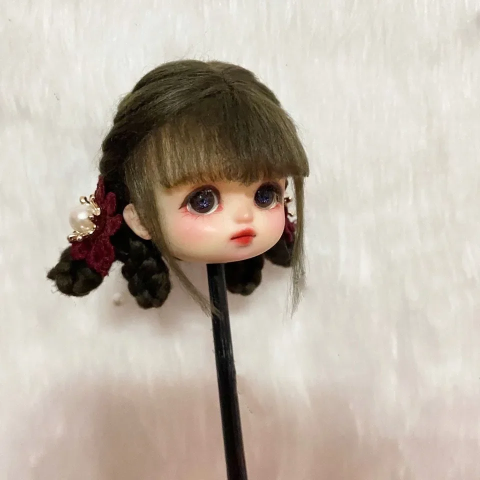 エレガントな 1/8 1/6 BJD ドールヘア、OB11 模造ビーチウールウィッグ、頭囲 12.5-18cm