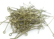 7000Pcs Bronze Tone Handmade Alloy Eye Head Pins Charms Jewelry Findings 30x0.7mm