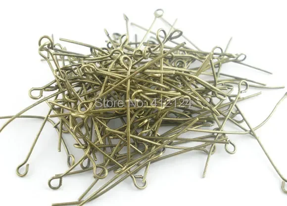 5000Pcs Bronze Tone Handmade Alloy Eye Head Pins 30x0.7mm