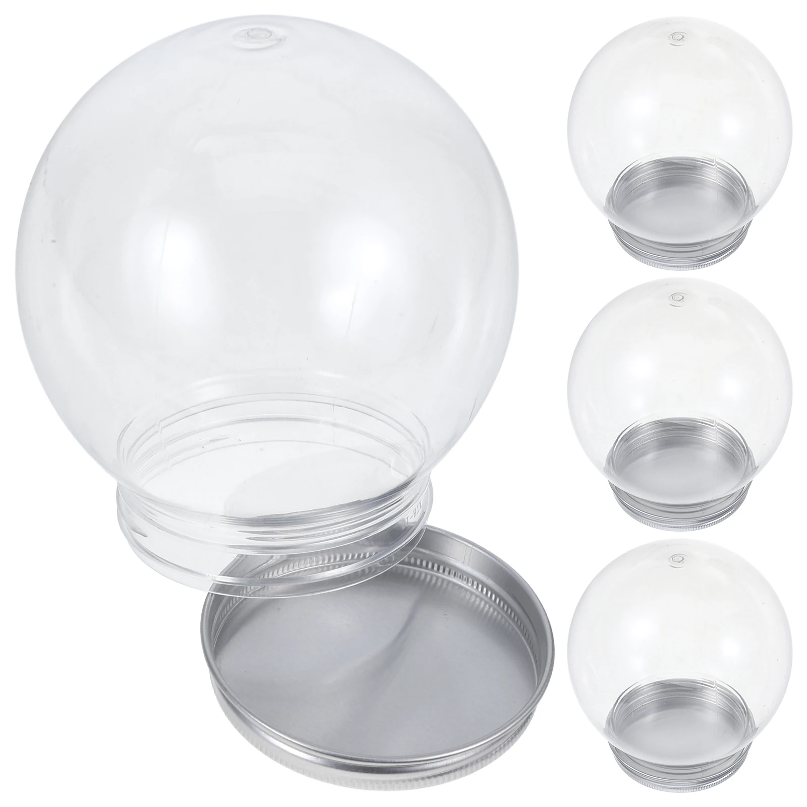 

4 PCS DIY Snow Globe Crafts Making Water Globes Clear Plastic for Fillable Baubles