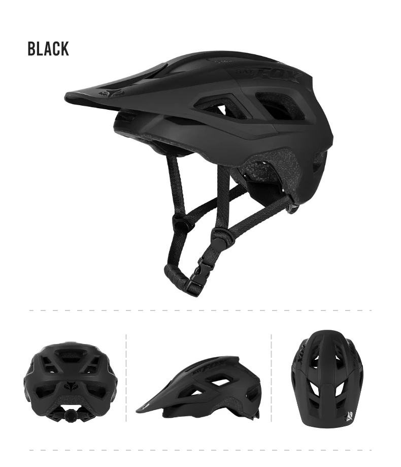 BATFOX Fahrradhelm Herren Fahrradhelm MTB Casco Bicicleta Mountainbike Casco Ciclismo Hombre Matt Schwarz Fahrradhelme – Detail 39