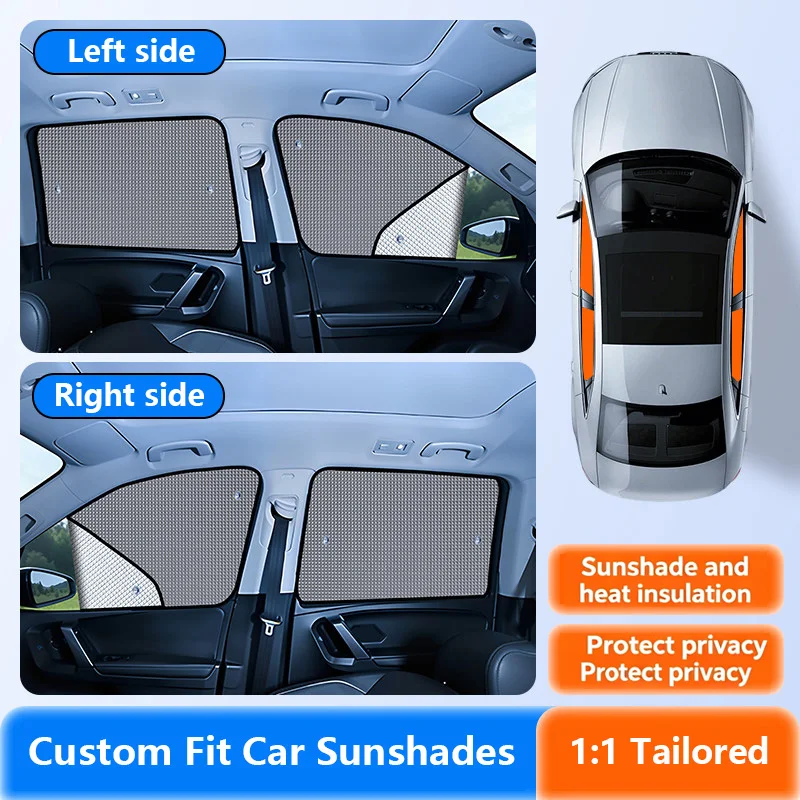 Custom Car Sunshades Privacy Curtain UV Protection For Cadillac Escalade 4 Dr Suv 2015-2020 Front Rear Side Windows