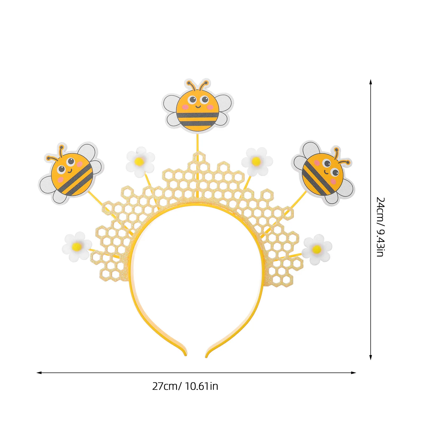 Bee Headband Decorative Honeycomb Flower Honeybee Headwear Party Photo Props Bumblebee Costume Accessories Festival Headband - view 3