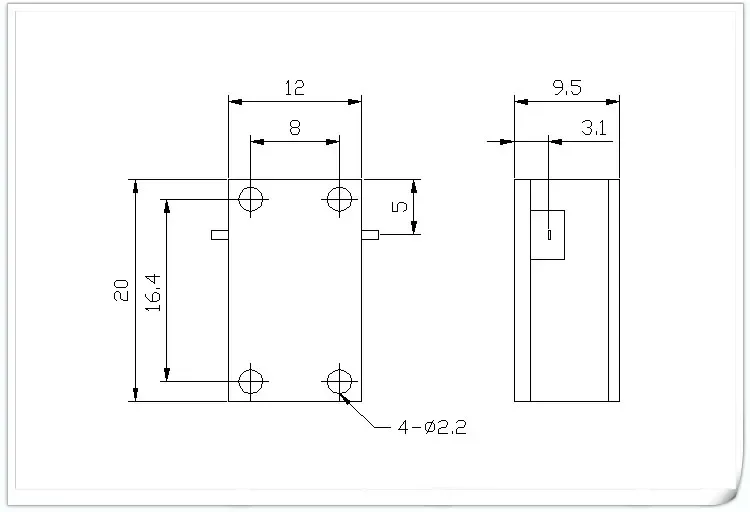 Provide WG1220D frequency 5.7-5 GHz RF microstrip isolator 5.8G size 12x20