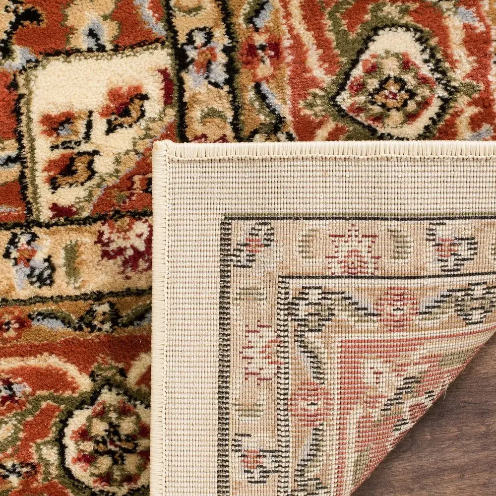 Ivory & Rust 8' Traditional Oriental Rug, Non-Shedding, Easy Care, Suitable for Living Room & Bedroom High Traffic (LNH330R)
