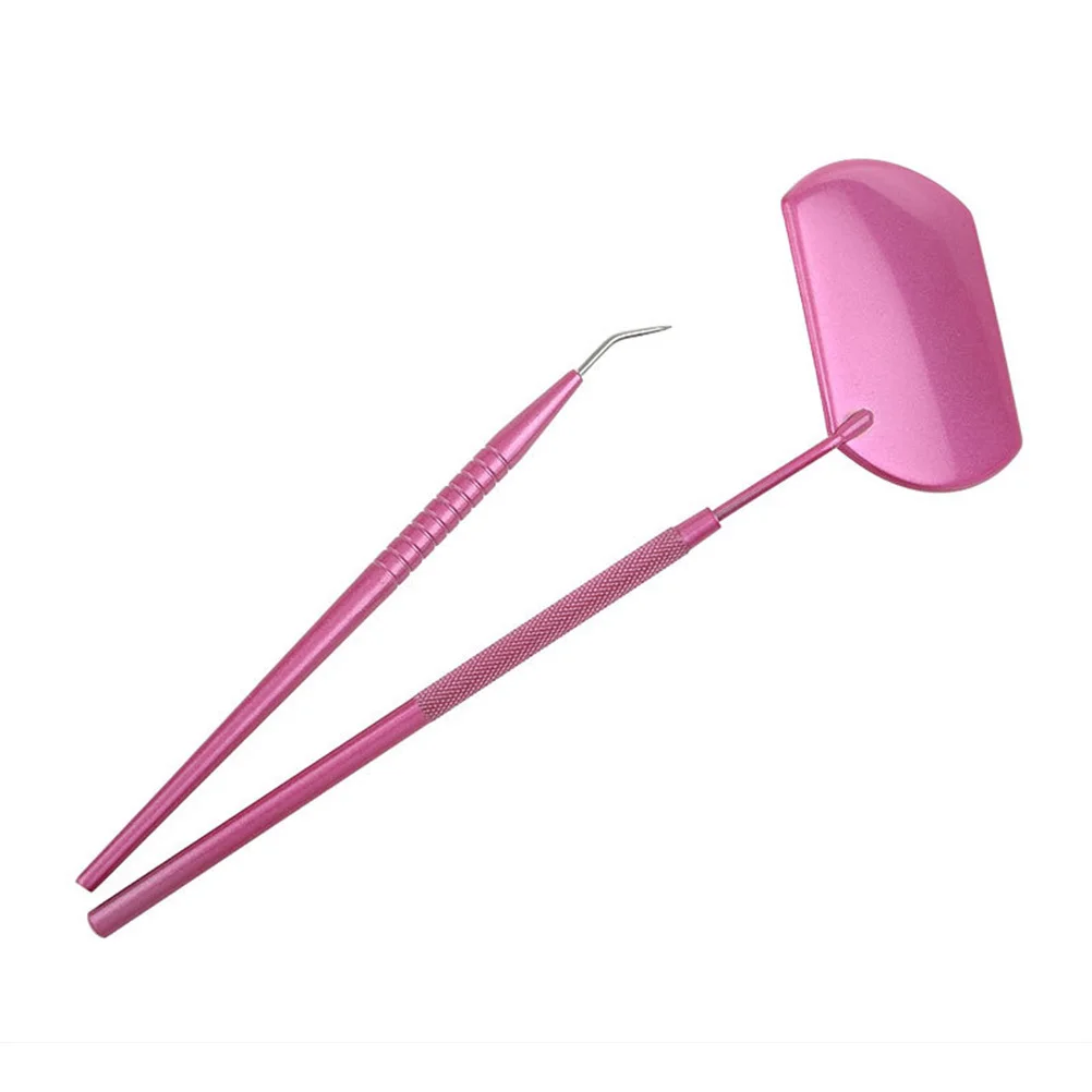 NOLITOY 1 Set Pinzette per ciglia in acciaio inossidabile Applicatore per permanente Pennello Ago Strumento per specchio portatile Rosso