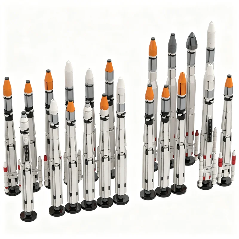 2597PCS MOC Space Exploration Thor Agena Collection Saturn V Scale Model Building Blocks DIY Creative Assembly Bricks Gift Home