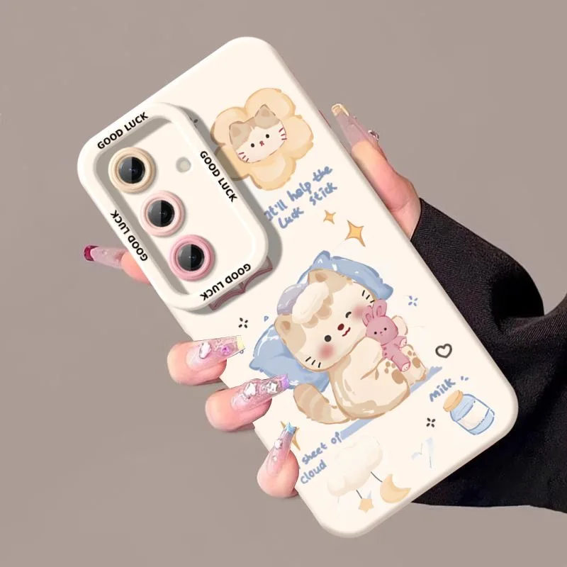甘いおやすみ 犬 猫 パープル ガーリー S25 Ultra スマホケース Samsung Galaxy S25 S24 S23 S22 S21 S25 Ultra TPU 耐衝撃カバー