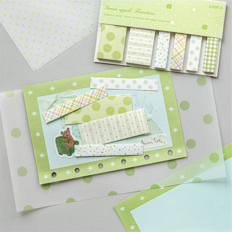 Kawai Japanese Paper Index Stickers Light Color Wish Series Student Message Diy Preparation for Forgotten Things Times Supplies