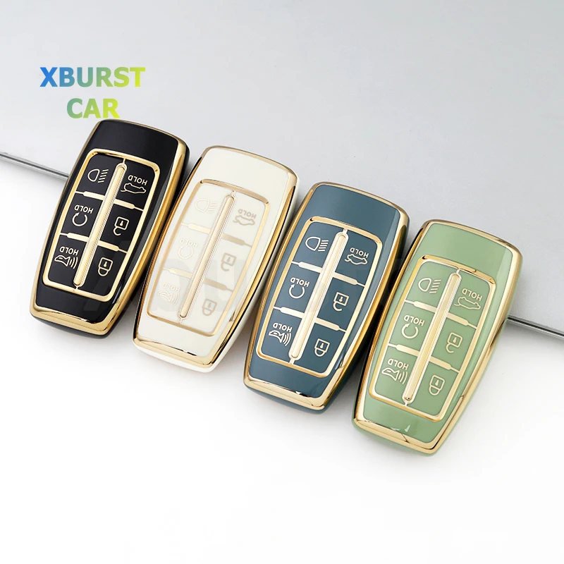 6 Buttons TPU Car TPU Key Case Cover Shell Fob Holder For Hyundai Genesis G70 G80 G90 GV70 GV80 GV90 2020 2021 2022 Accessories