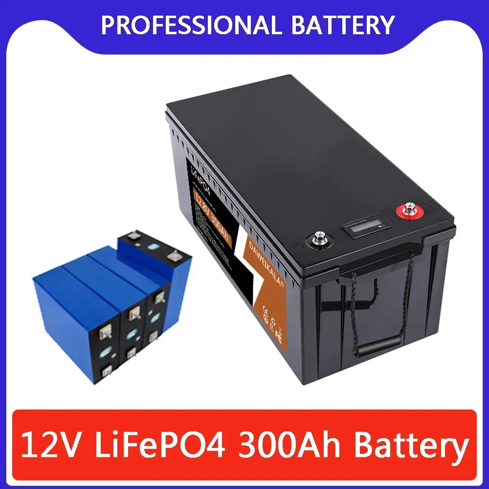 

12 В LiFePO4 аккумулятор 200 Ач 300 Ач встроенный BMS литий-железо-фосфатный аккумулятор 6000 циклов для кемперов на колесах, гольф-каров на солнечной батарее