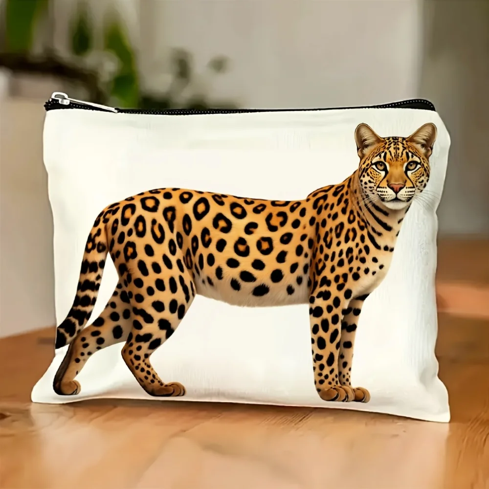 A Fashion Leopard Print Makeup Bag- Multifunctional Zipper Pouch, Jewelry Storage Bag, Perfect Travel Zipper Small Storage Bag.