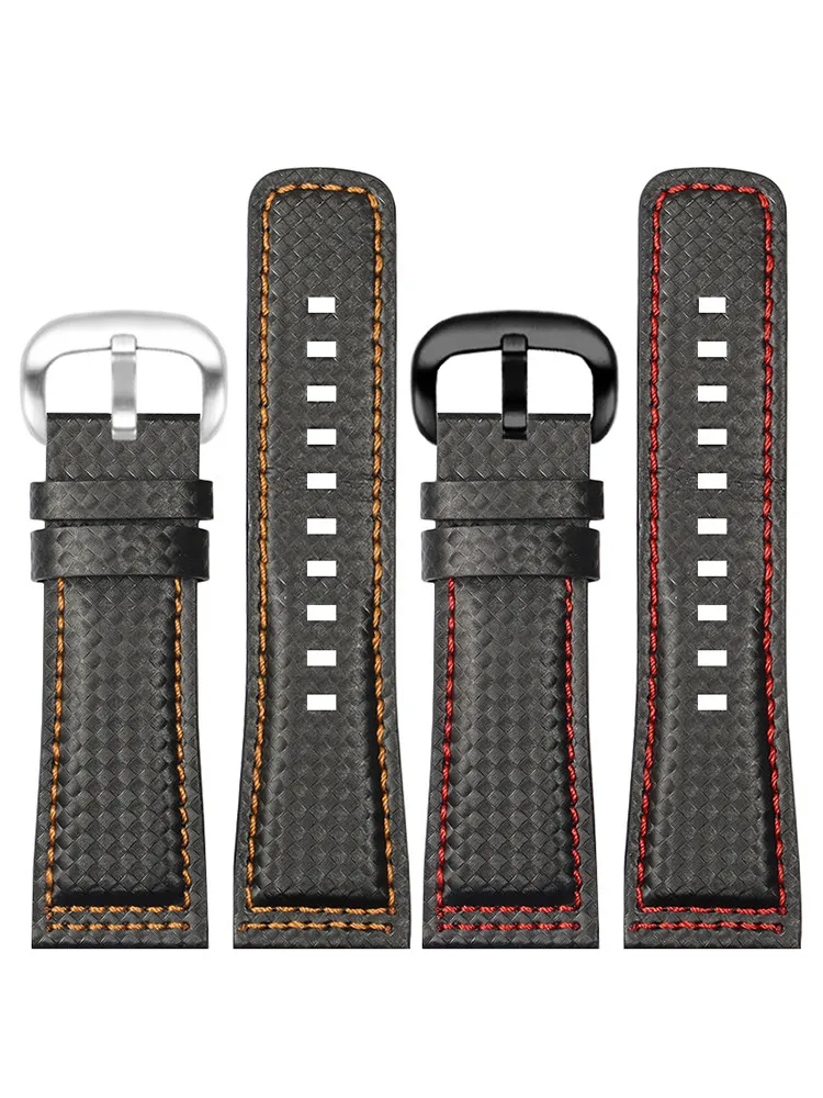 

Leather strap suitable for seven Fridays watch with carbon fiber pattern men's accessory Sevenfriday bracelet 28mm