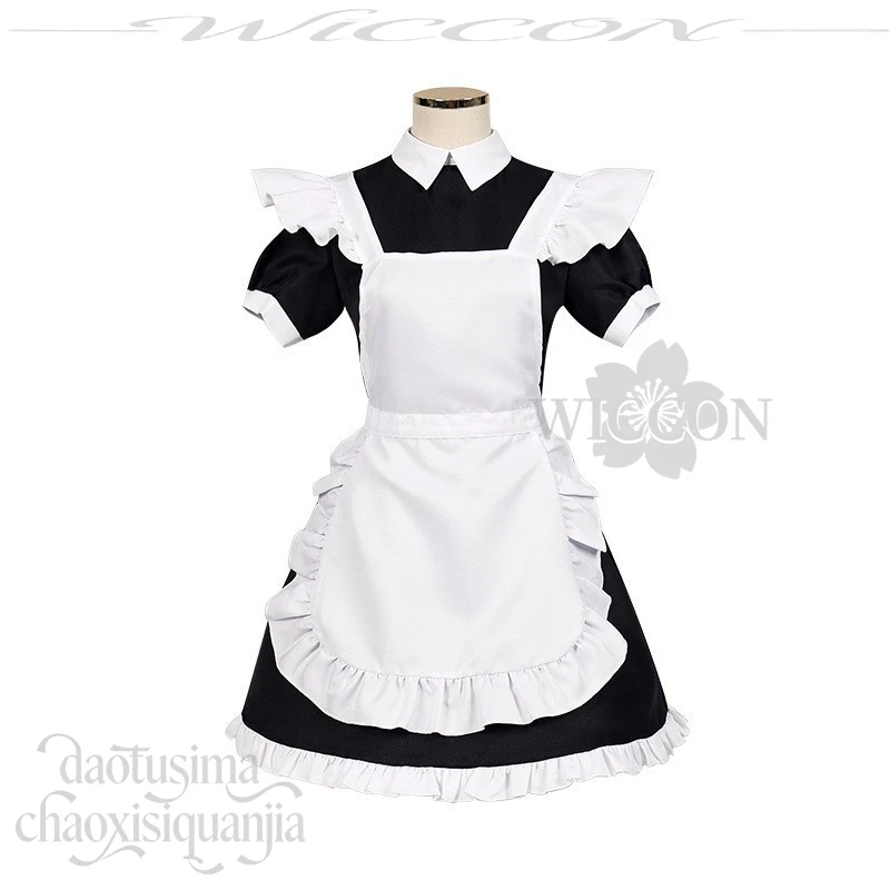 Anime Kita Ikuyo Cosplay Kawaii Japanese Maid Black White Dress Lovely Sweet Lolita Red Wigs Headwear Halloween Party 코스프레 Cos - view 6