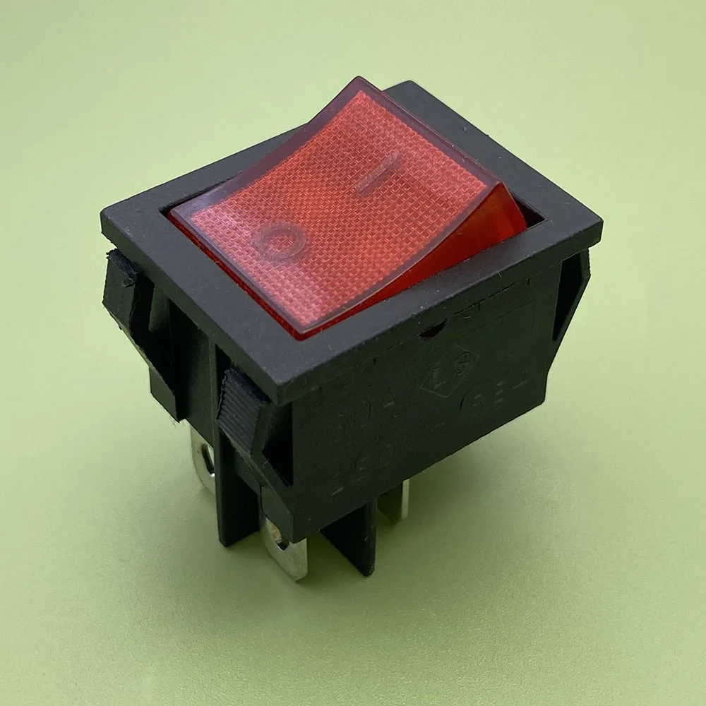 5 uds luz roja iluminada 4 pines ON/OFF interruptor basculante 30A 250V AC alta corriente 25x32mm interruptor especial para máquina de soldadura