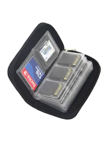 Memory Card Collect Bag SD Card Carrying Case Holder Wallet with 22 Slots for CF/SD/Micro SD/SDHC/MS/DS Card Bag Game Camera SD