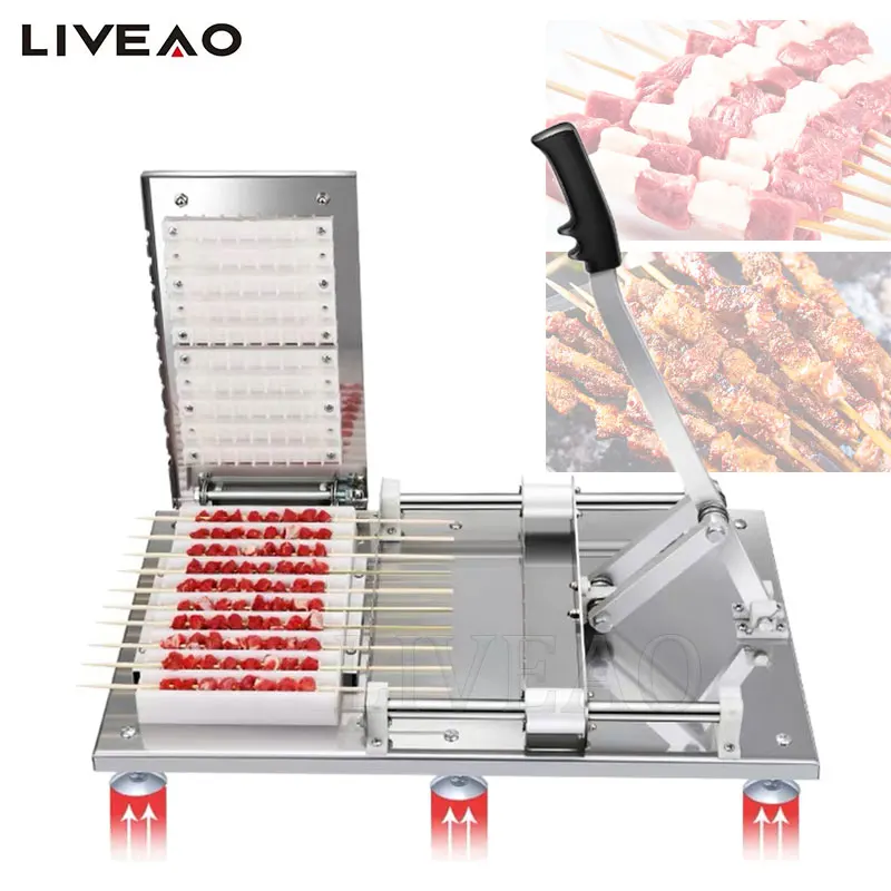 

Kebab Meat Wear String Machine Manual Satay Skewer Bbq Stainless Steel Mutton Kebab Lamb Skew Tools